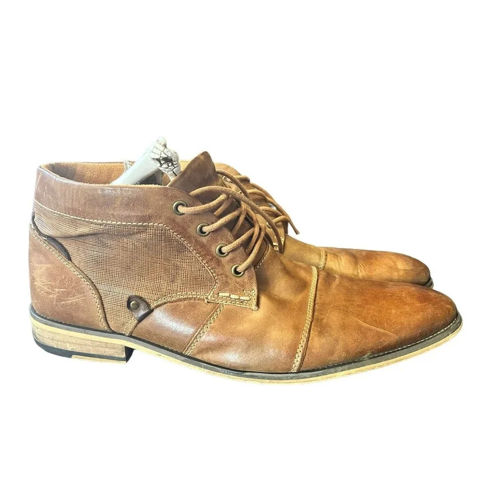 Steve Madden Men's 10.5 Chukka Boots P-Klatin‎ Ankle High Leather Dress Brown